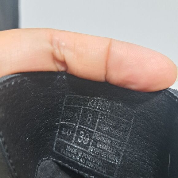 Antonio De Falia Slip On Leather Suede Goth Ankle Boots Block Heel Siz 8 Black - Picture 9 of 15